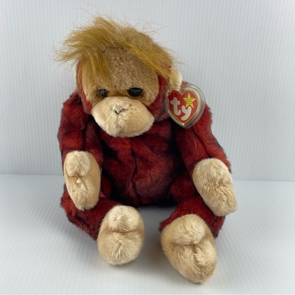 Ty Beanie Buddies Schweetheart Plush Vintage 1999 Monkey Valentines Red - Picture 4 of 11